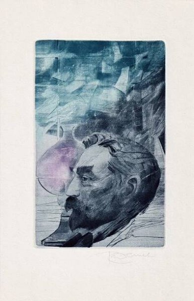 Karel Demel – Básník Stéphane Mallarmé (rytina do mědi – originál grafika)
