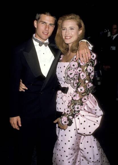 Tom Cruise and Mimi Rogers at the Shrine Auditorium.