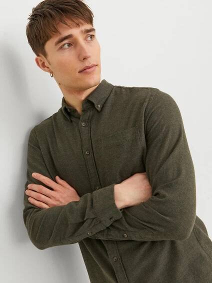 JACK & JONES Přiléhavý střih Košile 'JJEClassic' – zelená