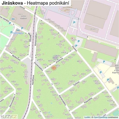 Mapa Jiráskova - Firmy v ulici.