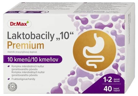 Dr. Max Laktobacily „10“ Premium 1×40 cps, probiotiká