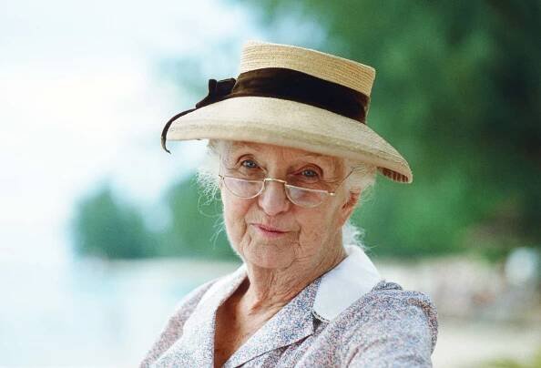 Actress Joan Hickson as Miss Marple
