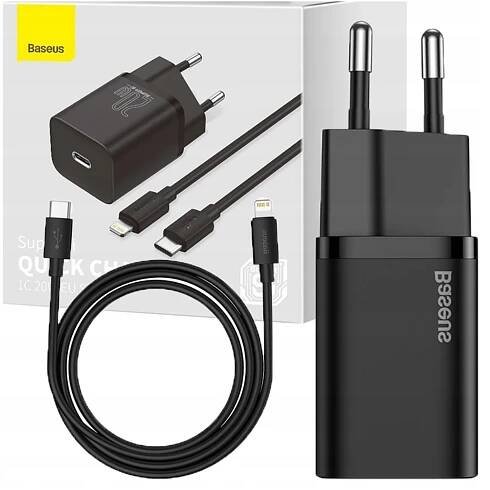 Síťová nabíječka Baseus Apple Lightning, USB typ C pro Apple 3000 mA 15 V TZCCSUP-B01 černá