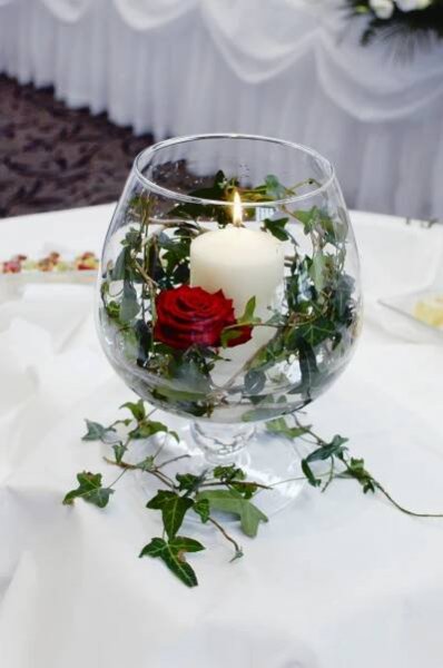 Candle in glass bowl | Candle decor, Wedding table centerpieces, Candle wedding centerpieces