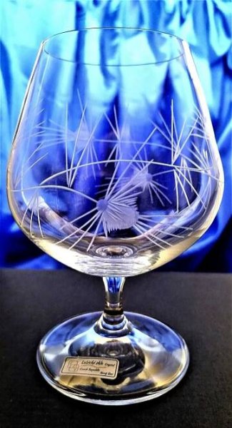 LsG-Crystal Skleničky broušené na koňak / Brandy Bodlák dárkové balení satén Lara-377 400 ml 6 Ks.