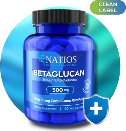 Natios Betaglucan Betaglukany s Camu Camu 500 mg 90 veganských kapslí