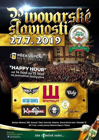 Pivovarské slavnosti Třeboň Bohemia Regent 2019
