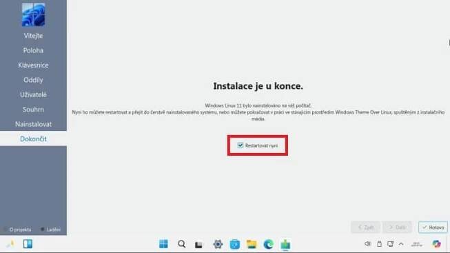 Instalace dokončena