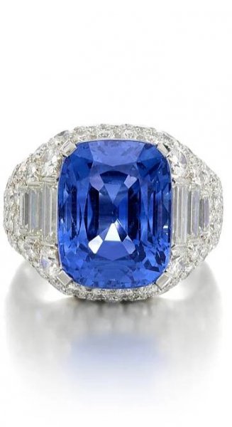 View full screen - View 1 of Lot 123. Sapphire and diamond ring, 'Trombino', 1965.