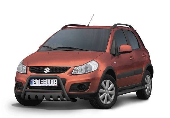 Ochranný rám "A" s příčkou a nápravovou deskou ČERNÝ - Suzuki SX4 (2006 - 2013)