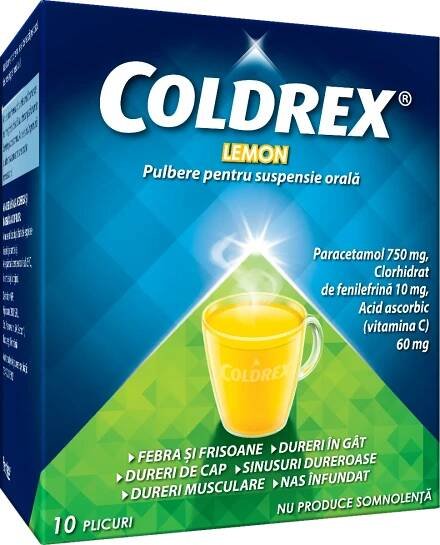 Coldrex Lemon, 10 plicuri, Perrigo 