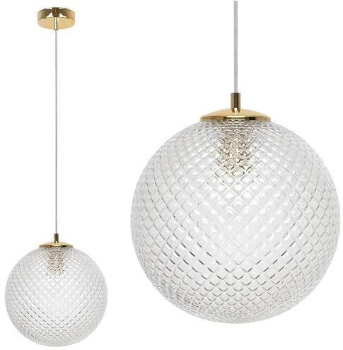 Závěsné svítidlo Cannes, 1x čiré skleněné stínítko (fi 25 cm), G