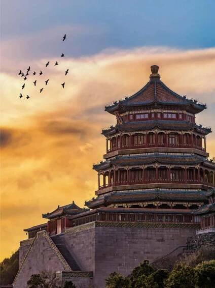 Panoramic view of Kunming Lake at the Summer Palace
