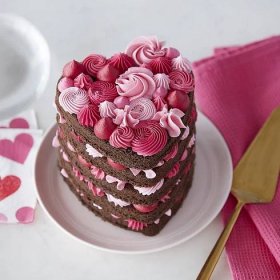 Layered Heart Cake and many more Mini Cakes, Cupcake Cakes, Cookie Cakes, Cupcake Art, Cupcake Ideas, Heart Shaped Cakes, Heart Cakes, Valentines Day Cakes, Magic Cake