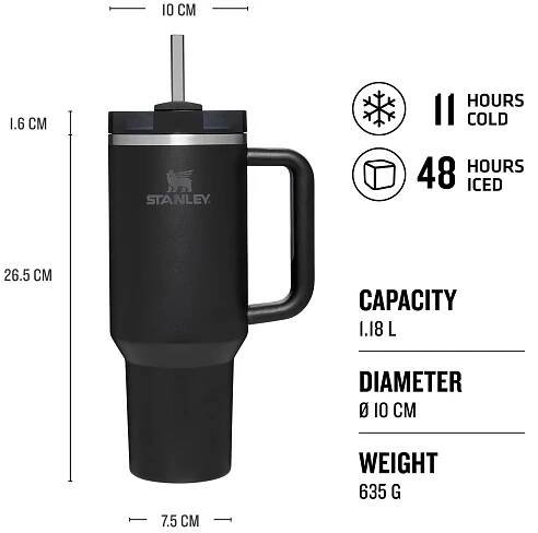 Thermo láhev Stanley Quencher H2.O FlowState Tumbler 1180 ml Black Tonal | David sport Harrachov