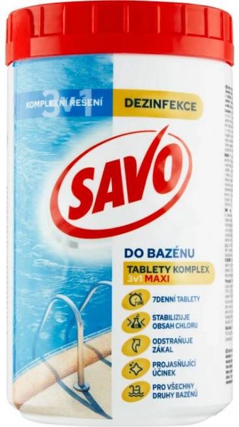 Savo bazén Maxi Komplex 3v1 chlorové tablety dezinfekce vody, 1,2 kg
