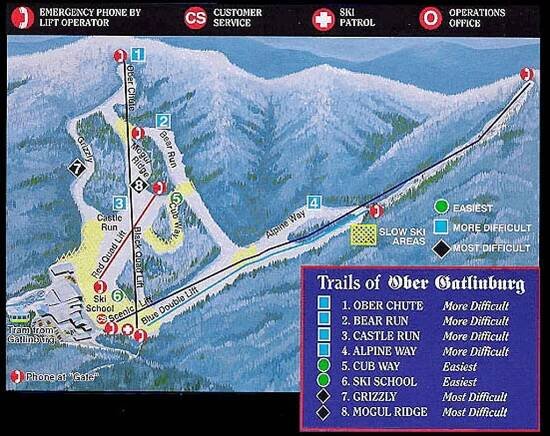 Ober Gatlinburg Ski Resort Průvodce po středisku, mapa lokací & Ober Gatlinburg Ski Resort ubytovaní