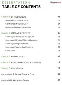 Download Dissertation Table Of Contents Template