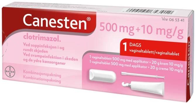 Canesten kombi vaginaltablett og utvendig krem mot underlivssopp
