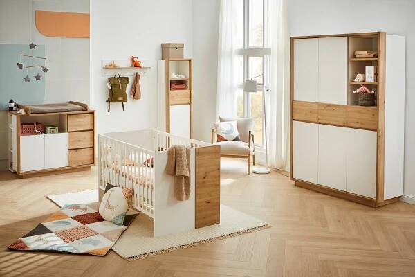 WICKELKOMMODE Conny Weiß, Eiche Artisan  - Eiche Artisan/Weiß, Basics, Holzwerkstoff (117,5/103,5/78/44,5cm) - Jimmylee