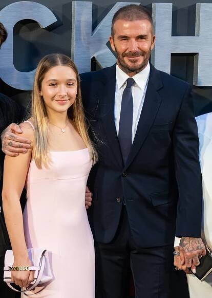 Harper Beckham Expertly Applies Makeup to Dad David Beckham