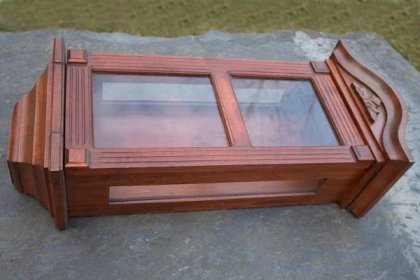 Dřevěná schránka skříňka na staré kyvadlové nástěnné hodiny pendlovky - Starožitnosti