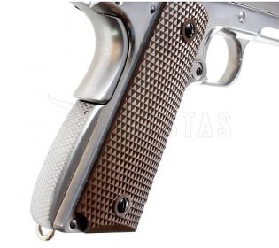 Airsoft pistole WE 1911 (M. Chrome,Brown grip)