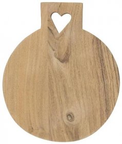 IB LAURSEN Dřevěné prkénko Round Heart Acacia, přírodní barva, dřevo