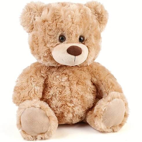 Brown Teddy Bear Stuffed Animal, 15 Inch Cute Shaggy Stuffed Bear Plush Toy, Baby Shower Decoration, Valentines' Day Birthday Christmas Gift For Kids