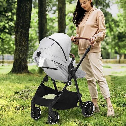   standard baby stroller infant toddler stroller with bassinet   adjustable backrest foldable reversible seat carbon steel newborn stroller with leg cover and mesh   grey dark grey black Product details 23