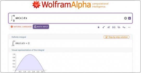 Image of new Math Input feature for wolframalpha.com website