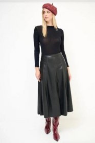 Černá sukně z eko kůže