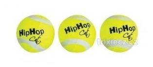 Hip Hop tenisové míčky s rolničkou pro kočky 4 cm (3 ks)