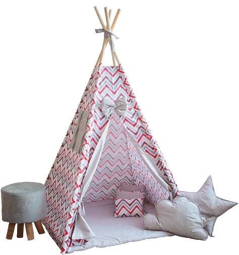 BabyTýpka teepee Cikcak red grey