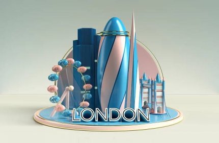 3D 3d design Adobe Dimension architecture composition dimension graphic design  Landmark London Render