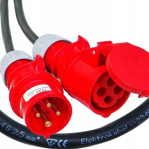 prodlužovací kabel dílenský kabel 16A 4p gumový OW 4x2,5 15 m Barva černá