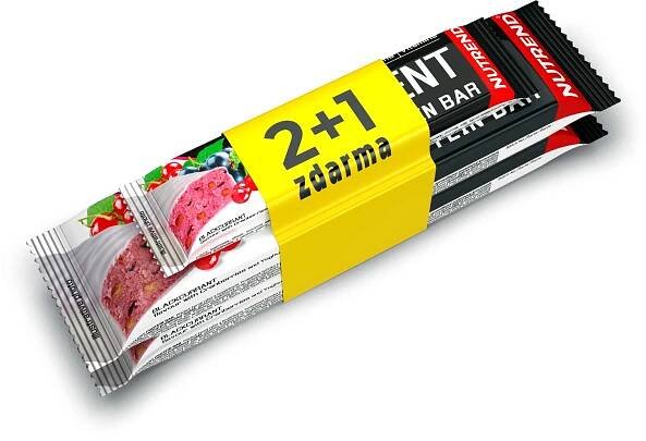 Nutrend EXCELENT PROTEIN BAR, 2X 85G + 1X40 G ČERNÝ RYBÍZ + BRUSINKY - Proteinová tyčinka - 1