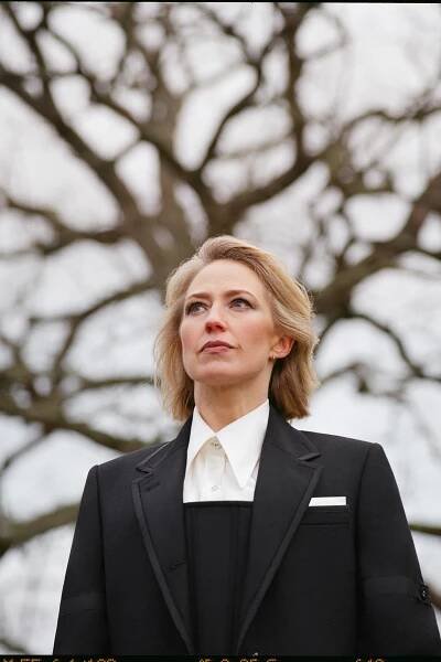Carrie Coon Takes on The Raven for Thom Browne