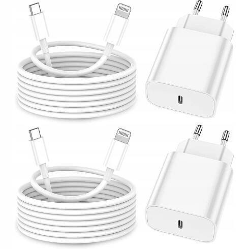 RYCHLÁ VÝKONNÁ NABÍJEČKA NA KOSTKY 25W + KABEL 2M/USB-C pro IPHONE 14 13 12 11 za 446.00CZK - Allegro