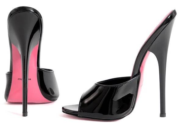 Mules - 4827 - Vernice nera - High Heels Shop von Fuss Schuhe