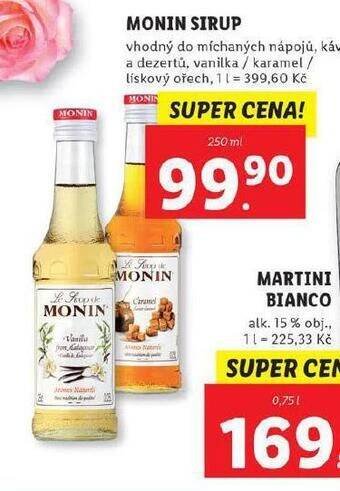 Lidl Monin sirup nabídka