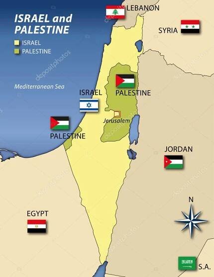 Israel y Palestina mapa 2023