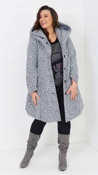 Dámský zimní kabát S Kapucí Teplý podzimní Plus Size Polský Výrobce Velikost 5XL