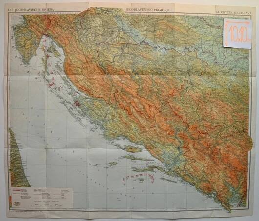 JUGOSLÁVIE - JADRANSKÉ POBŘEŽÍ - DALMÁCIE - MAPA - 1934