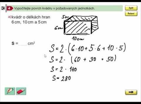 Povrch kvádru (výpočet), Geometrie pro 4.ročník, str. 61, cv. 4