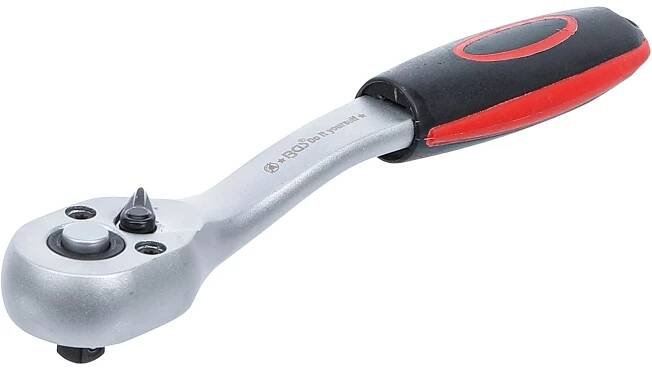 Račňa 1/4", prepínacia, jemne ozubená, 2-komponentná rukoväť, 72 zubov, BGS 517
