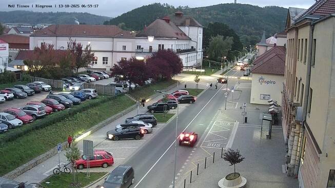 Pohled na ulici Riegrova v Tišnově