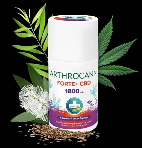 Obrázek ARTHROCANN konopný masážní gel FORTE+1800 mg CBD - 90 ml - Annabis