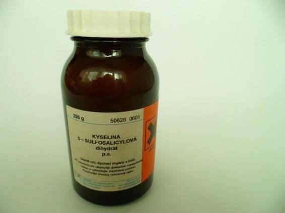Kyselina 5-sulfosalicylová dihydrát p.a.  250g  - Foto