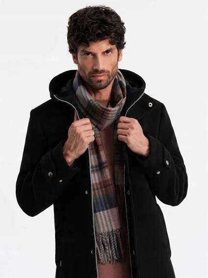 Ombre Clothing Pánská skotská kostkovaná šála s třásněmi Ombre Clothing